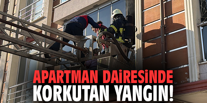 Apartman dairesinde korkutan yangın!