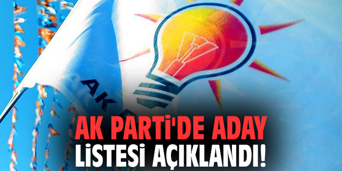 Ak Parti'de aday listesi açıklandı!