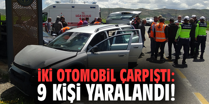 İki otomobil çarpıştı: 9 kişi yaralandı!