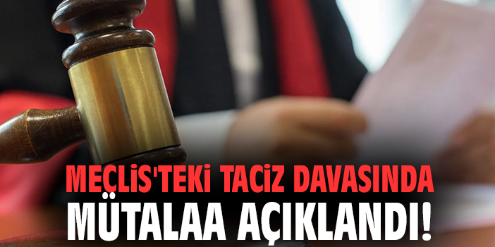 Meclis'teki taciz davasında mütalaa açıklandı!