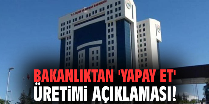 Bakanlıktan 'Yapay Et' üretimi açıklaması!