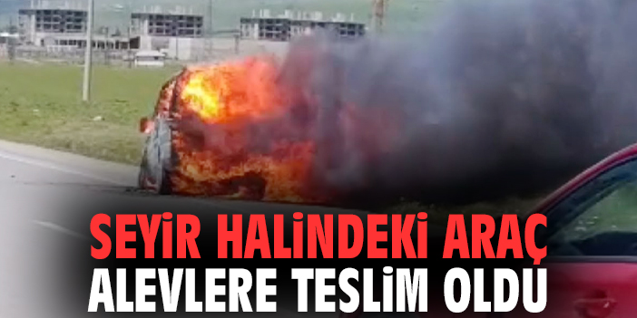 Seyir halindeki araç alevlere teslim oldu