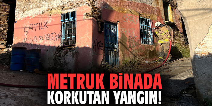 Metruk binada korkutan yangın!
