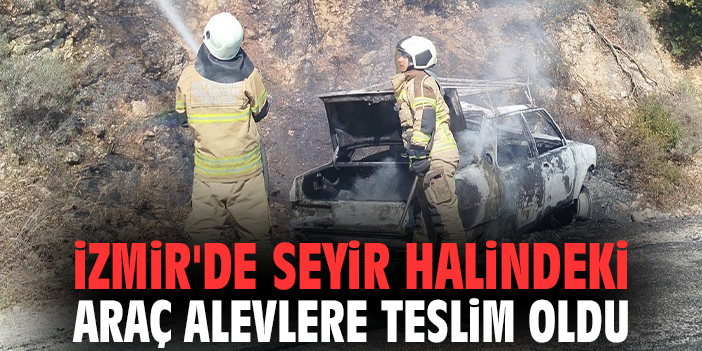 İzmir'de seyir halindeki araç alevlere teslim oldu
