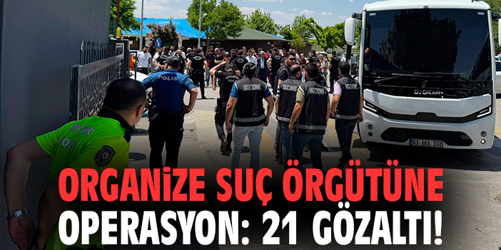 Organize suç örgütüne operasyon: 21 gözaltı!
