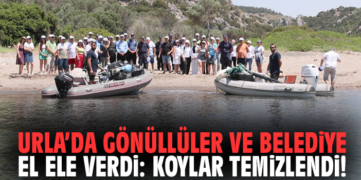 Urla’da gönüllüler ve belediye el ele verdi: Koylar temizlendi!