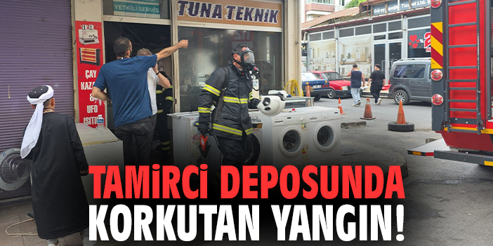 Tamirci deposunda korkutan yangın!