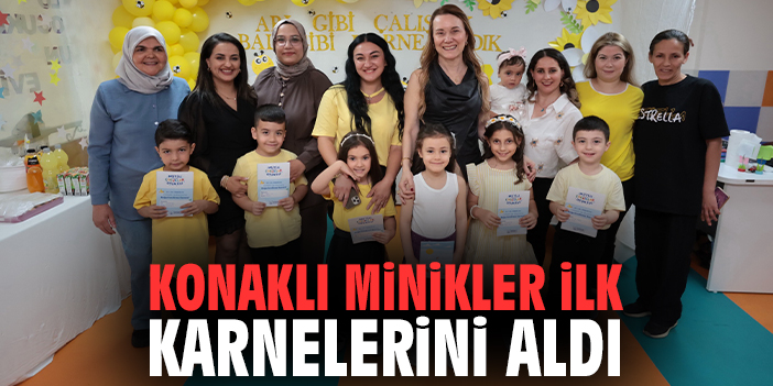 Konaklı minikler ilk karnelerini aldı