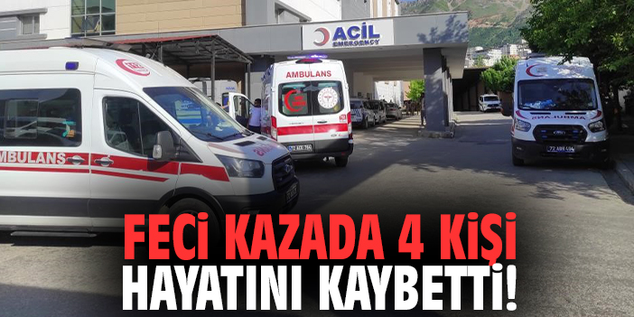 Feci kazada 4 kişi hayatını kaybetti!