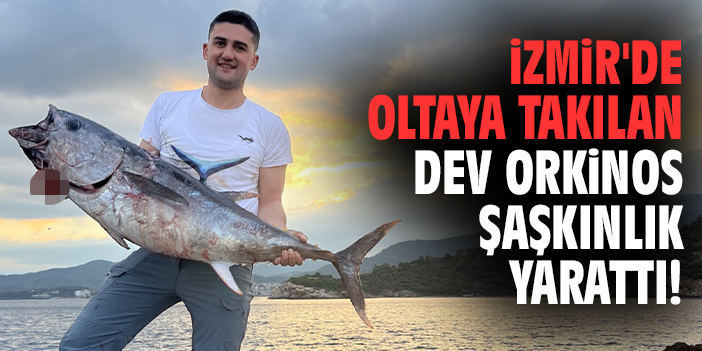 İzmir'de oltaya takılan dev orkinos şaşkınlık yarattı!