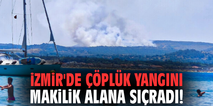 İzmir'de çöplük yangını makilik alana sıçradı!