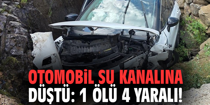 Otomobil su kanalına düştü: 1 ölü 4 yaralı!