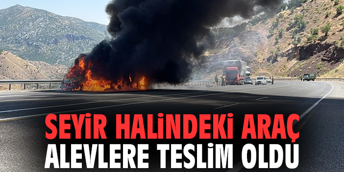 Seyir halindeki araç alevlere teslim oldu