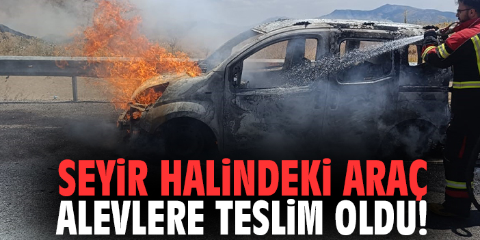 Seyir halindeki araç alevlere teslim oldu!