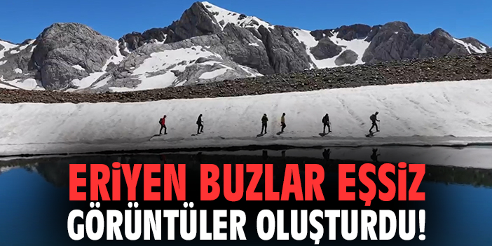 Eriyen buzlar eşsiz görüntüler oluşturdu!