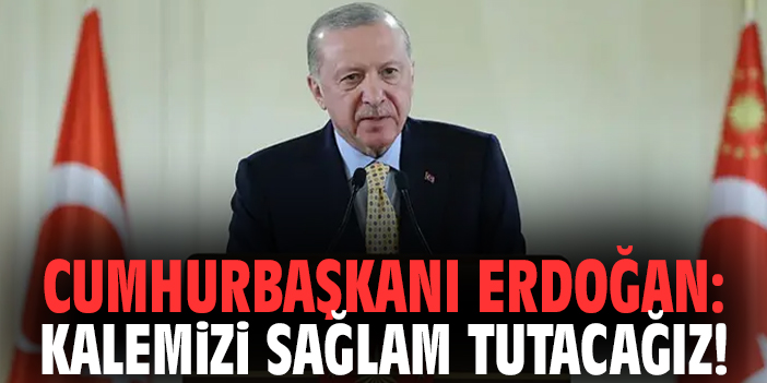 Cumhurbaşkanı Erdoğan: Kalemizi sağlam tutacağız!