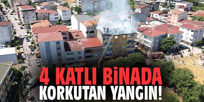 4 katlı binada korkutan yangın!