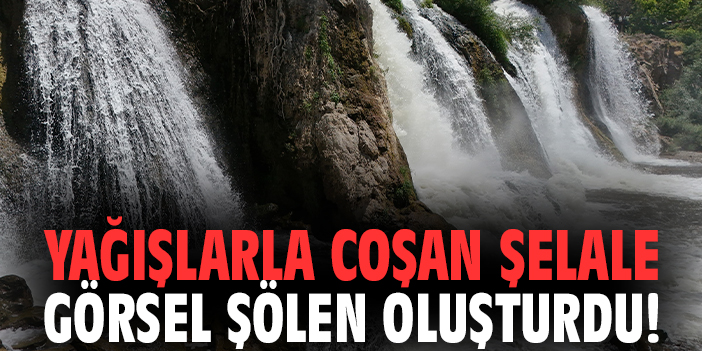 Yağışlarla coşan şelale görsel şölen oluşturdu!