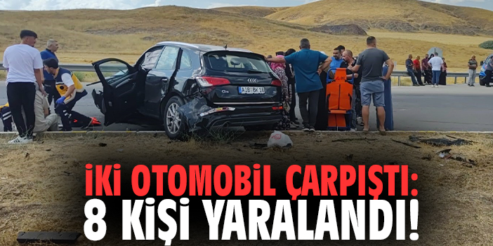 İki otomobil çarpıştı: 8 kişi yaralandı!