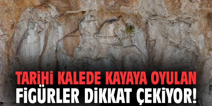 Tarihi kalede kayaya oyulan figürler dikkat çekiyor!