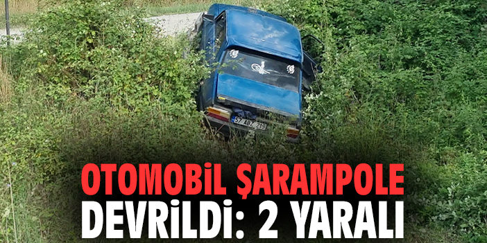 Otomobil şarampole devrildi: 2 yaralı