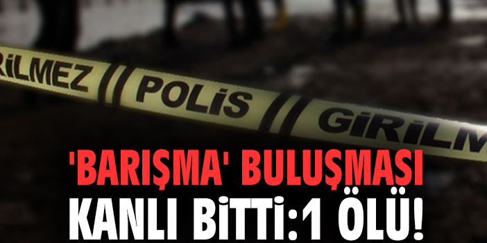'Barışma' buluşması kanlı bitti: 1 ölü!
