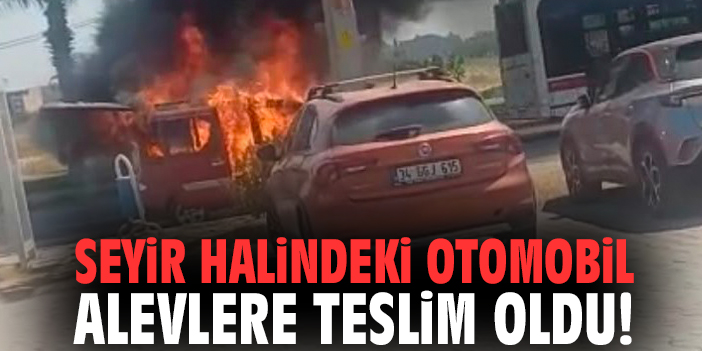 Seyir halindeki otomobil alevlere teslim oldu!