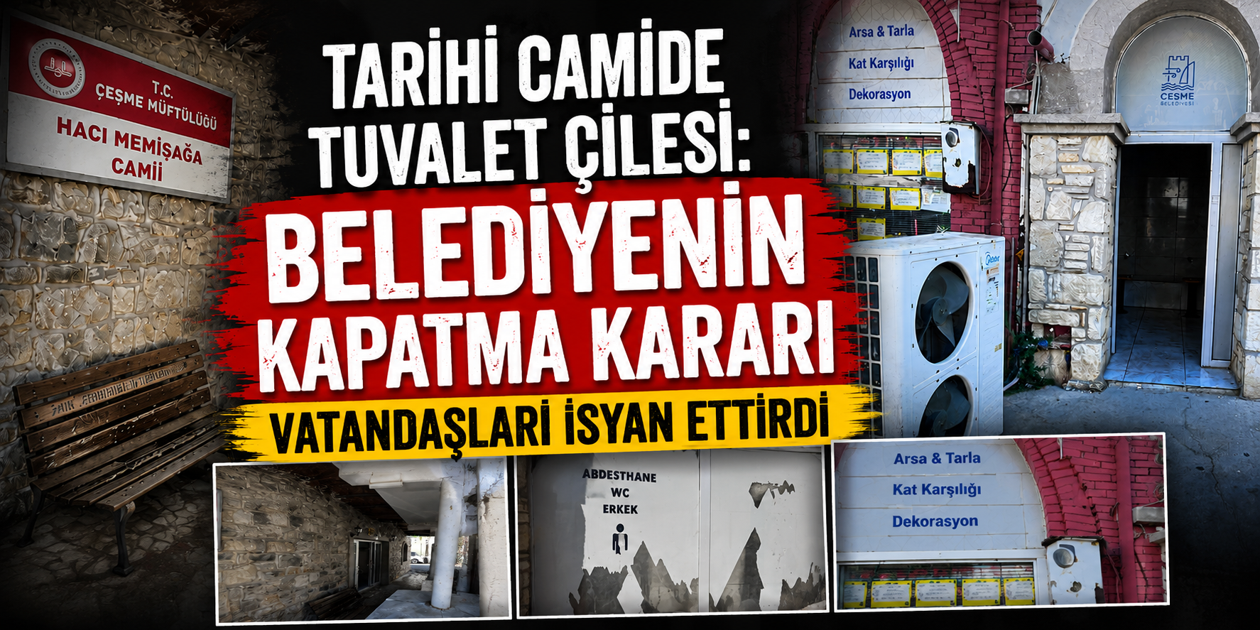 Tarihi camide tuvalet çilesi: Belediyenin kapatma kararı vatandaşları isyan ettirdi