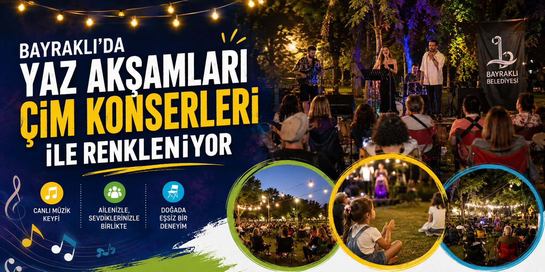 Bayraklı’da yaz akşamları Çim Konserleri ile renkleniyor