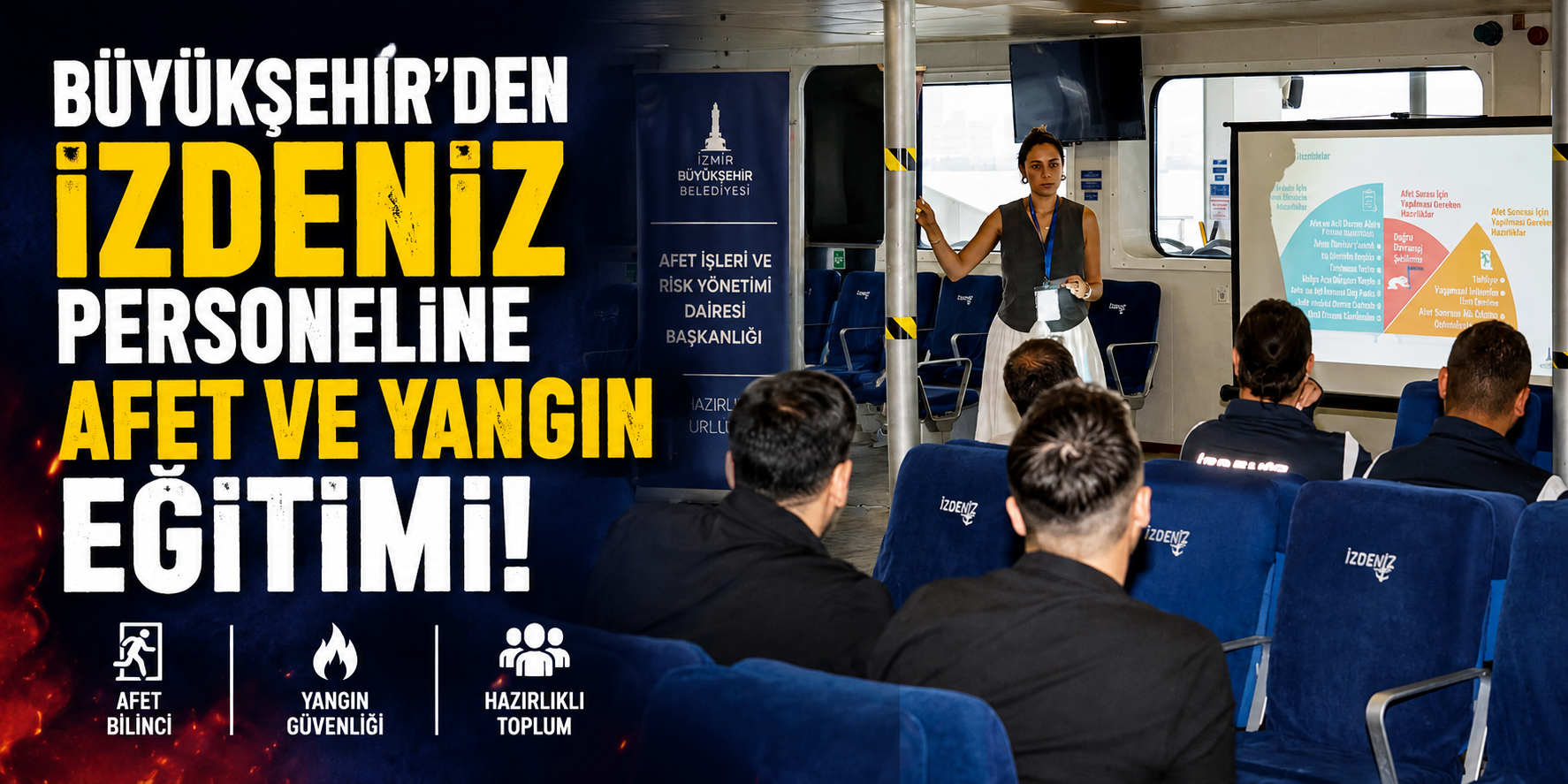 Büyükşehir’den İZDENİZ personeline afet ve yangın eğitimi!