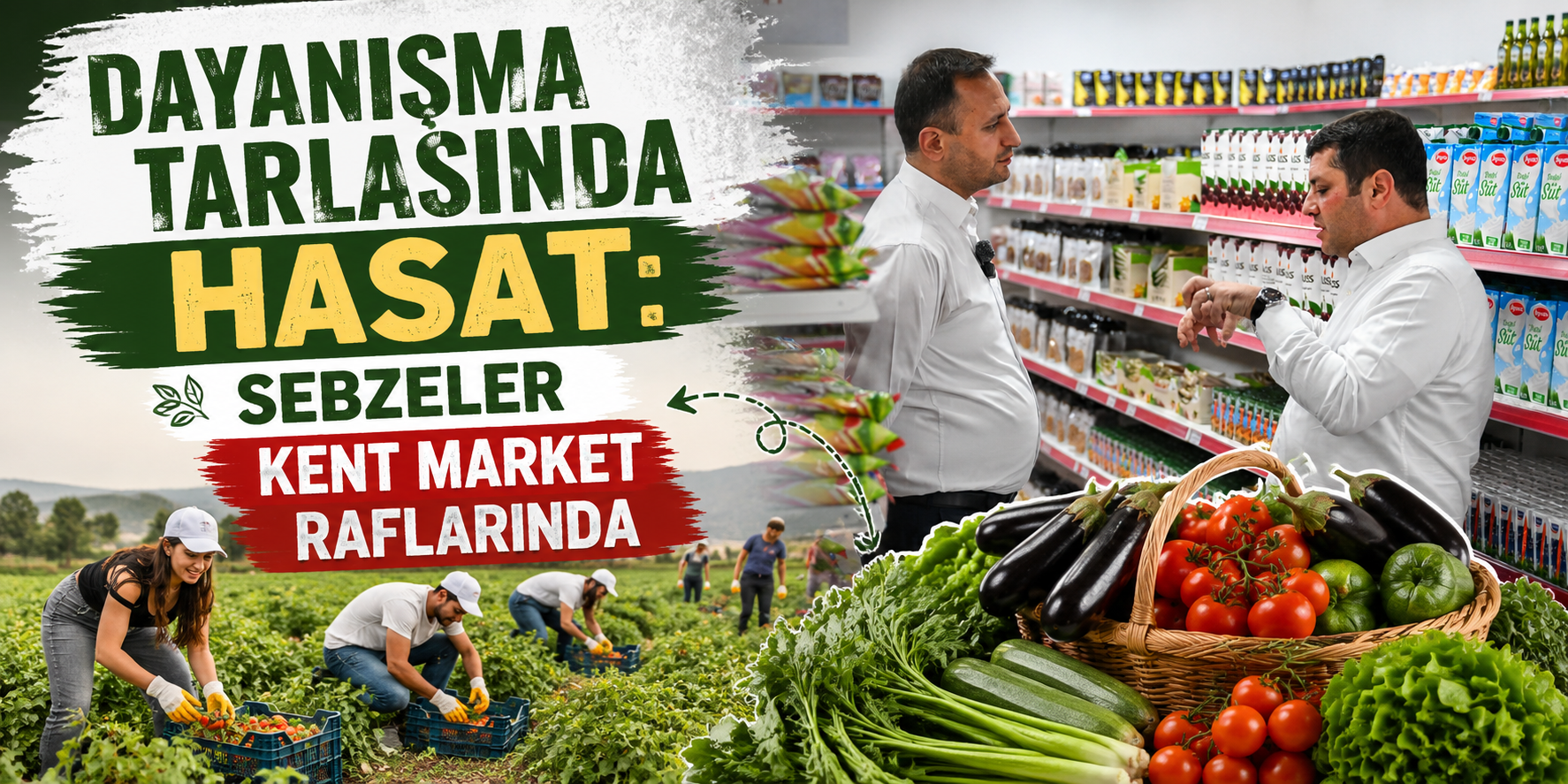 Dayanışma tarlasında hasat: Sebzeler kent market raflarında