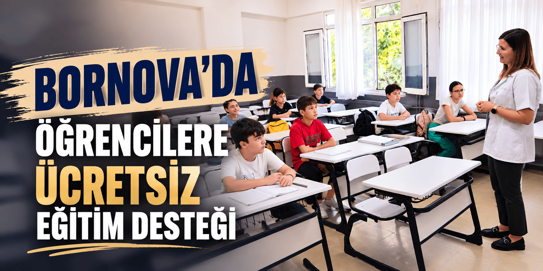 Bornova’da öğrencilere ücretsiz eğitim desteği