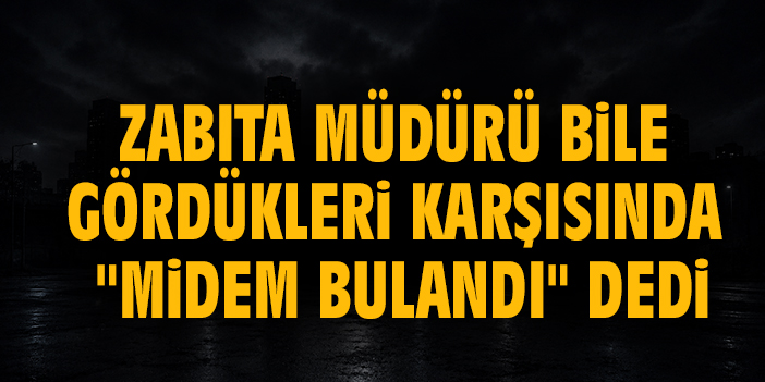 Zabıta Müdürü Bile Gördükleri Karşısında "Midem Bulandı" dedi