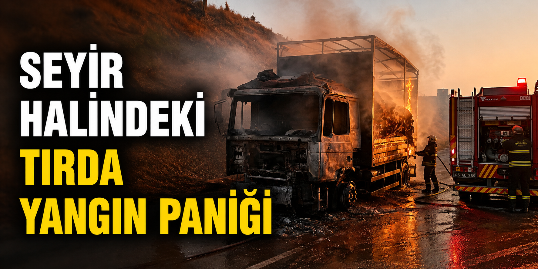 “Seyir halindeki tırda yangın paniği”
