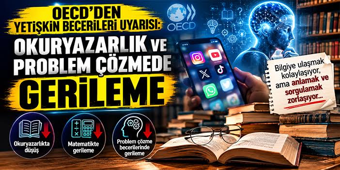 OECD’den yetişkin becerileri uyarısı: Okuryazarlık ve problem çözmede gerileme