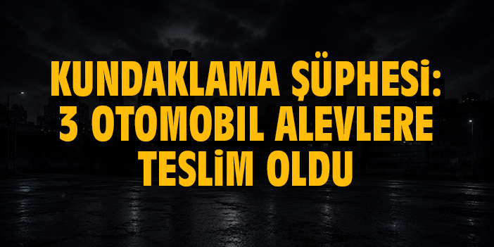 Kundaklama şüphesi: 3 otomobil alevlere teslim oldu