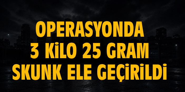 Operasyonda 3 kilo 25 gram skunk ele geçirildi