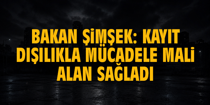 Bakan Şimşek: Kayıt dışılıkla mücadele mali alan sağladı