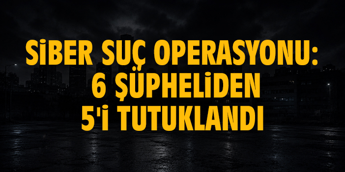 Siber suç operasyonu: 6 şüpheliden 5'i tutuklandı