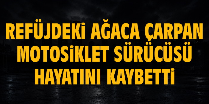 Refüjdeki ağaca çarpan motosiklet sürücüsü hayatını kaybetti
