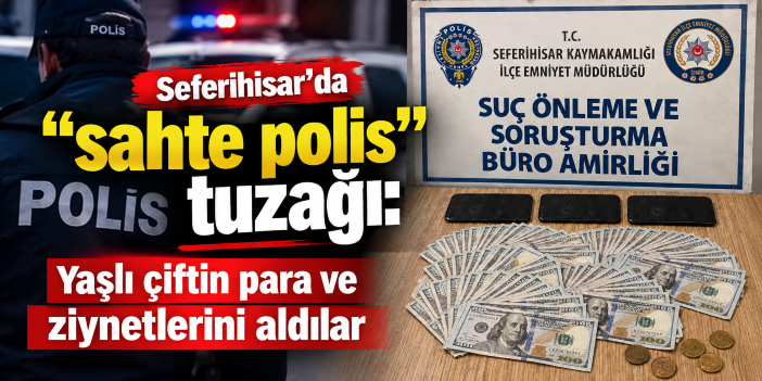 Seferihisar’da “sahte polis” tuzağı: Yaşlı çiftin para ve ziynetlerini aldılar