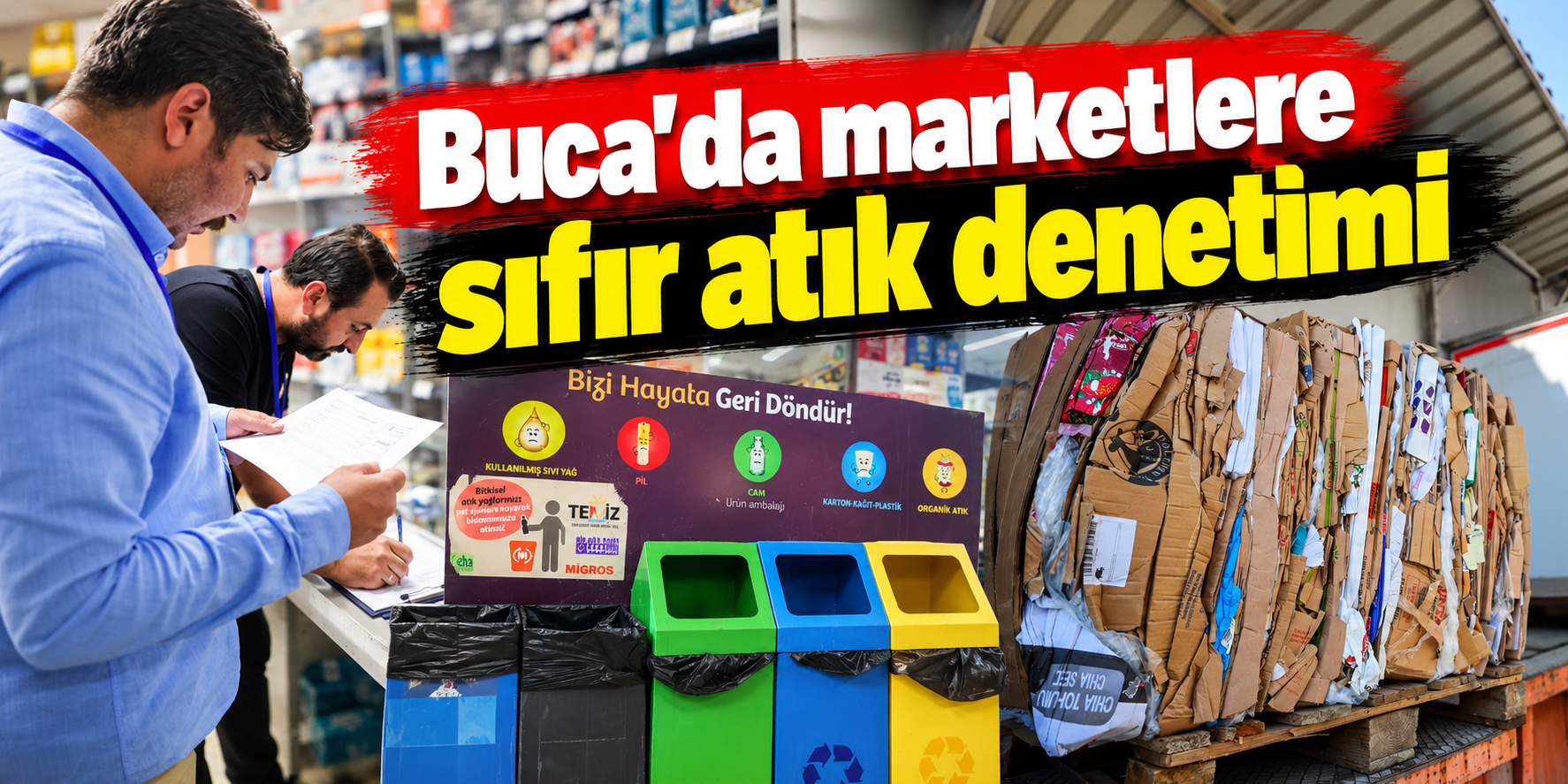 Buca'da marketlere sıfır atık denetimi