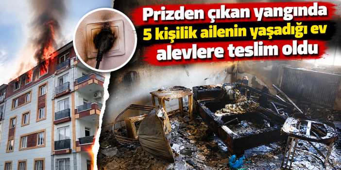 Prizden çıkan yangında 5 kişilik ailenin yaşadığı ev alevlere teslim oldu