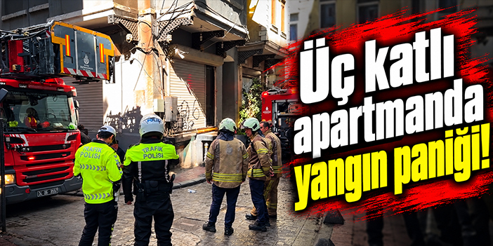Üç katlı apartmanda yangın paniği!