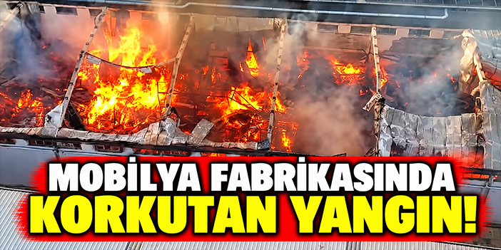 Mobilya fabrikasında korkutan yangın!