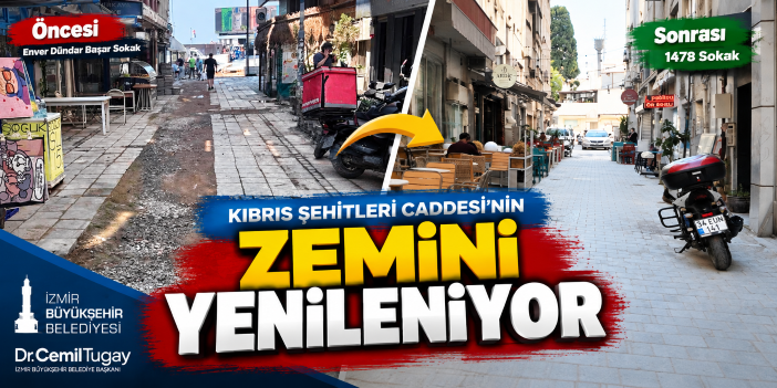 Kıbrıs Şehitleri Caddesi’nin zemini yenileniyor