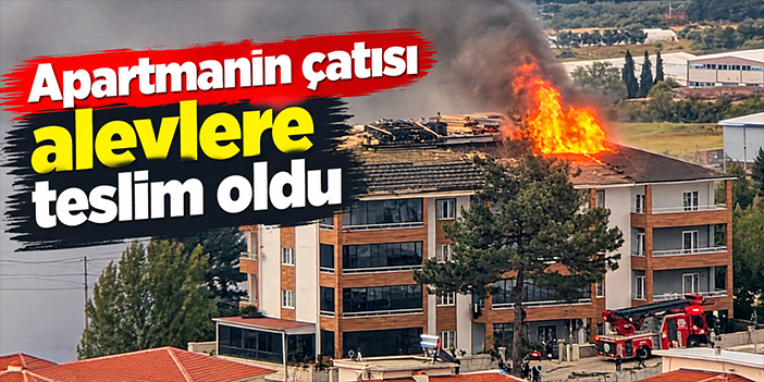 Apartmanın çatısı alevlere teslim oldu