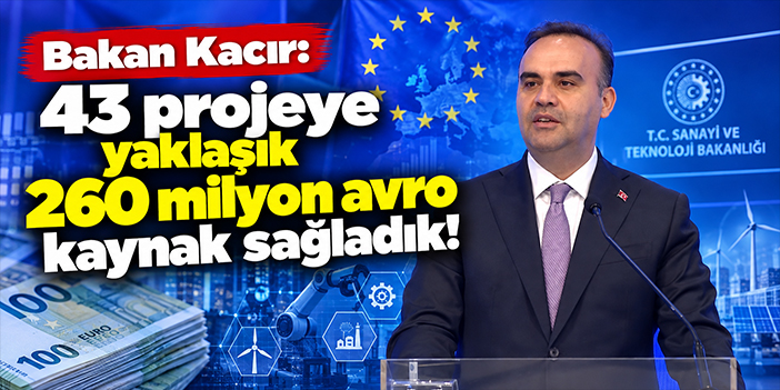 Bakan Kacır: 43 projeye yaklaşık 260 milyon avro kaynak sağladık!