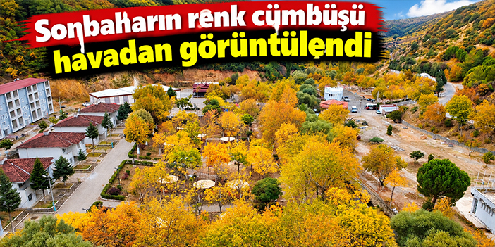 Sonbaharın renk cümbüşü havadan görüntülendi