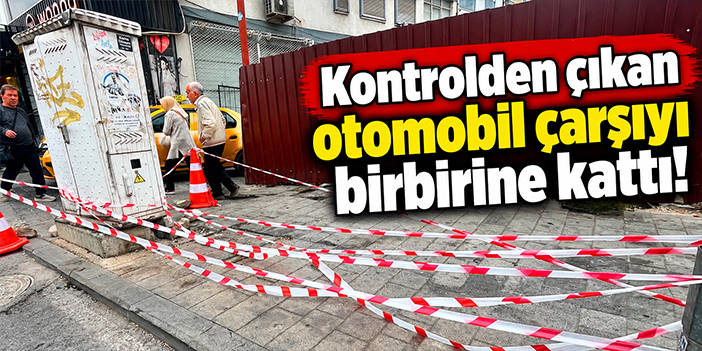 Kontrolden çıkan otomobil çarşıyı birbirine kattı!